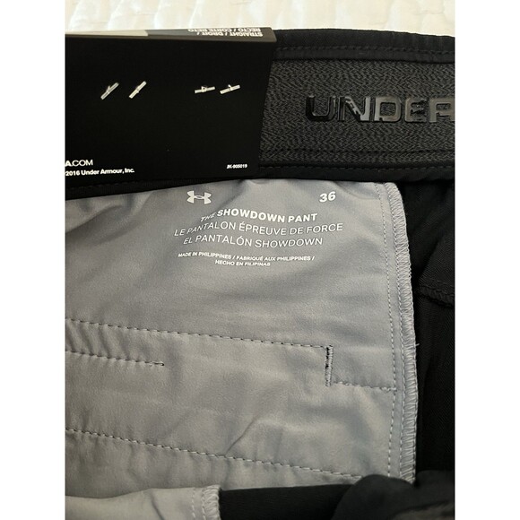 NWT Men’s Under Armour Straight Leg Black Pants Unhemmed Size 36 - Picture 6 of 7